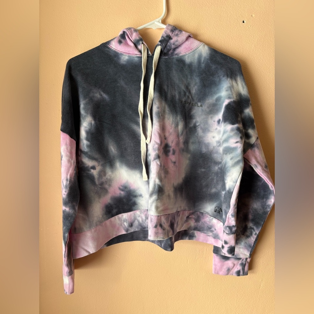 Tie-die Ivory Ella cropped sweatshirt
